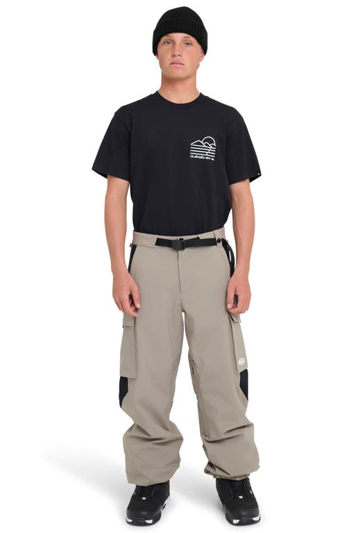 Quiksilver Snow Down Waterproof Cargo Snowboard Pants In Brown