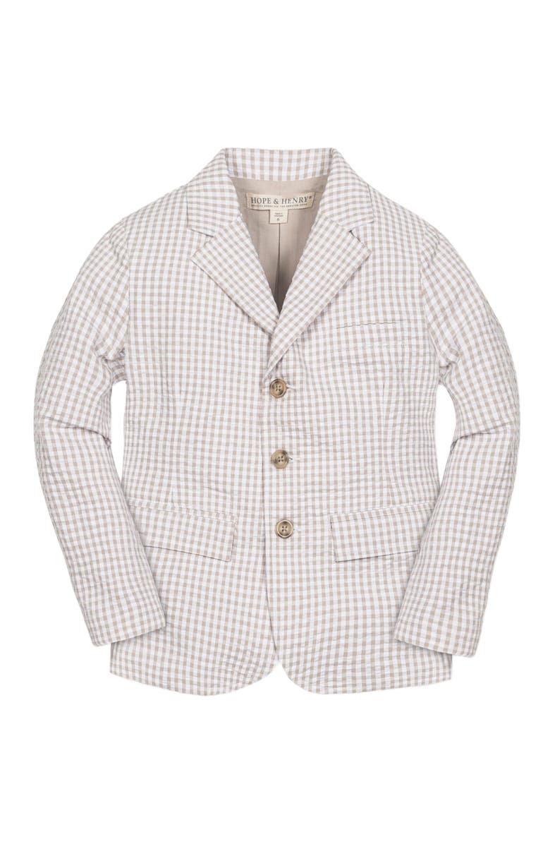 Hope & Henry Baby Boys' Organic Seersucker Suit Jacket, Infant, Main, color, 