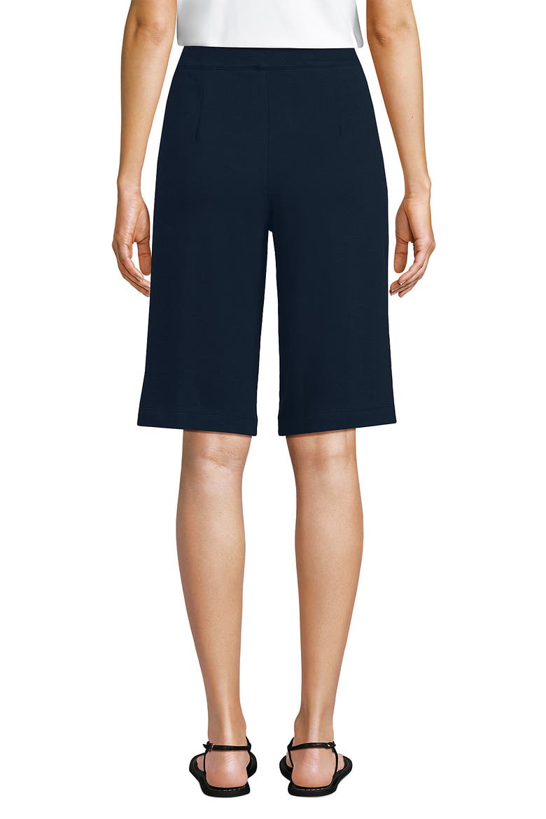 Knit High Rise Pleated 12" Bermuda Shorts, Alternate, color, Radiant Navy