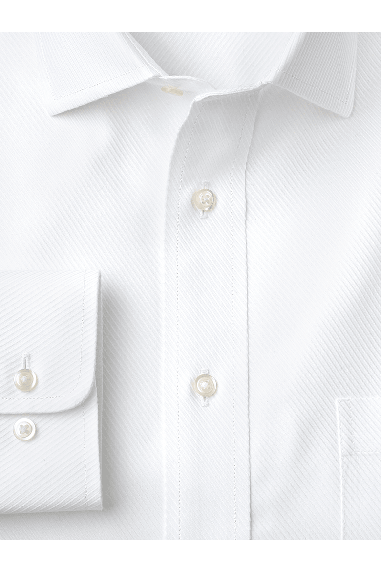 Non-iron Cotton Twill Spread Collar Dress Shirt, Alternate, color, White