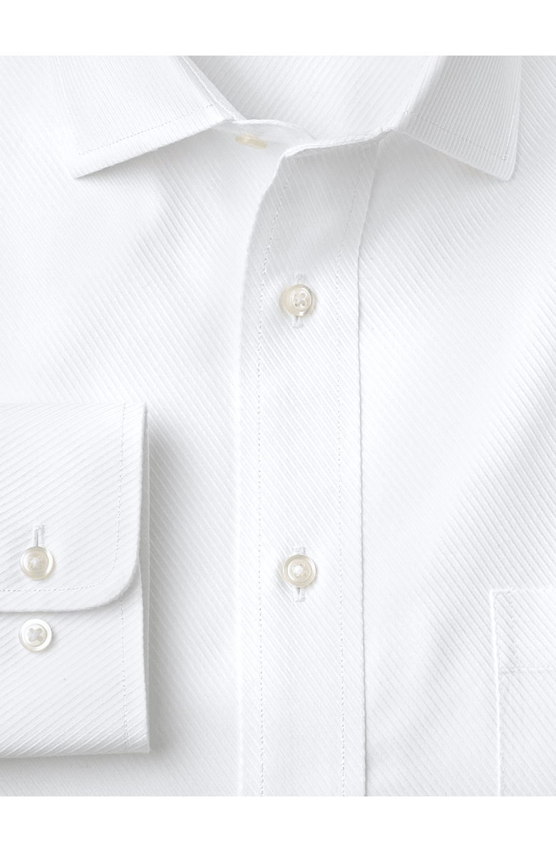 Paul Fredrick Non-iron Cotton Twill Spread Collar Dress Shirt, Alternate, color, White