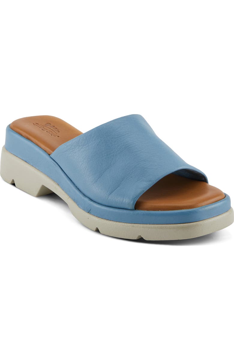 Spring Step Fire Island Platform Slide Sandal, Main, color, Denim Blue