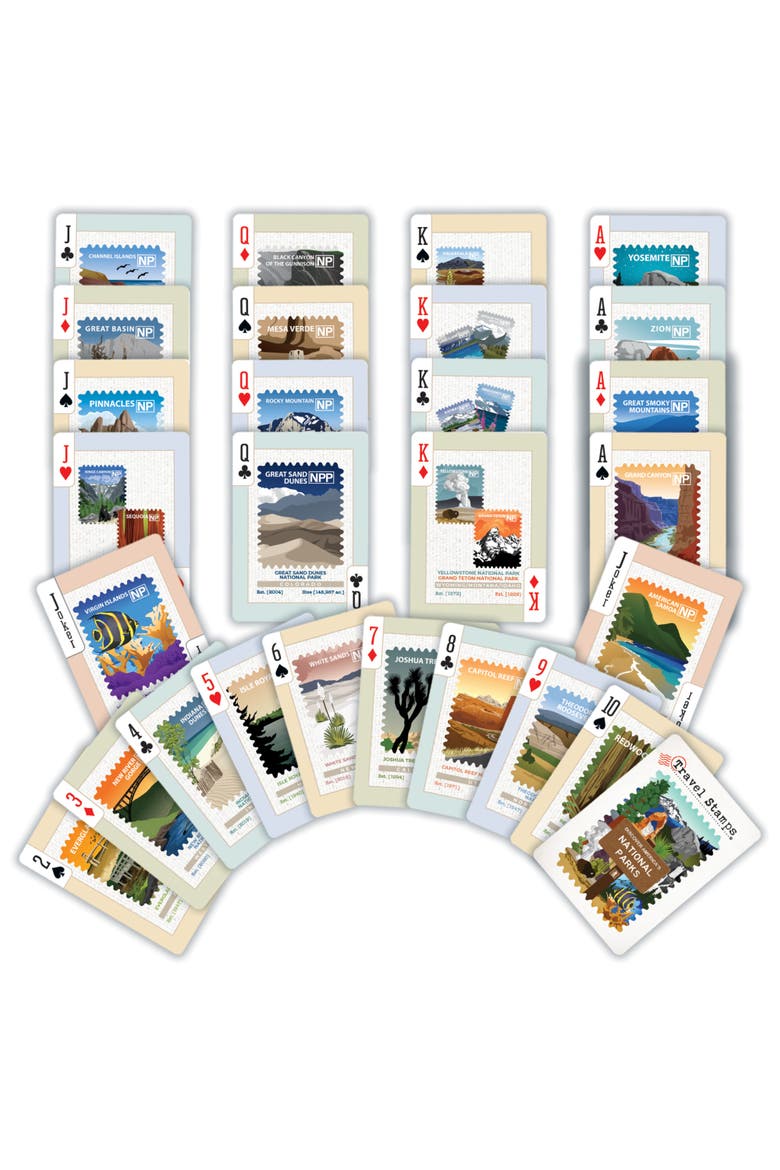 National Parks Stamps Playing Cards, Alternate, color, Multicolor