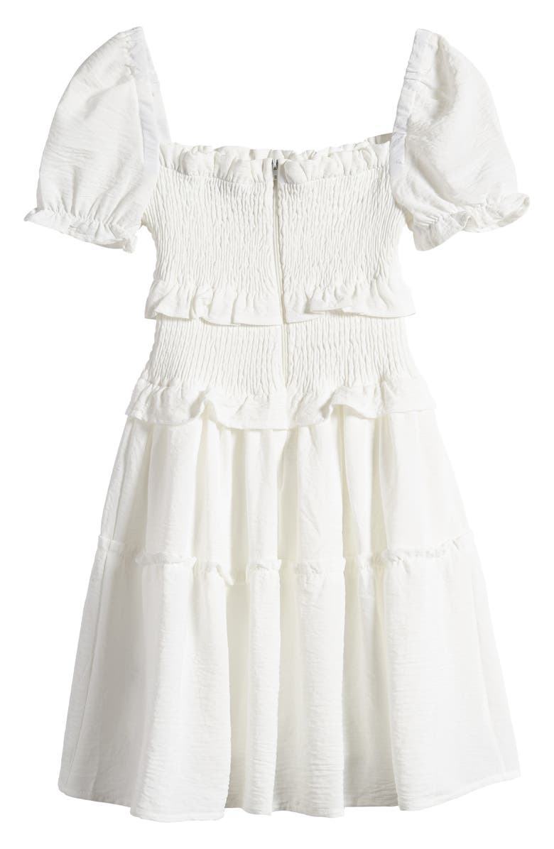 Miss Behave Kids' Puff Sleeve Smocked Dress, Alternate, color, 