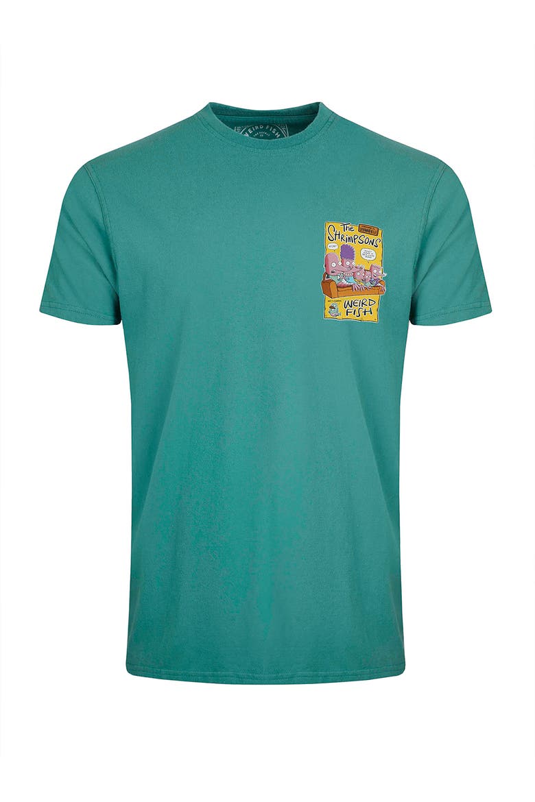Shrimpsons Back Print Artist T-Shirt, Alternate, color, Viridis
