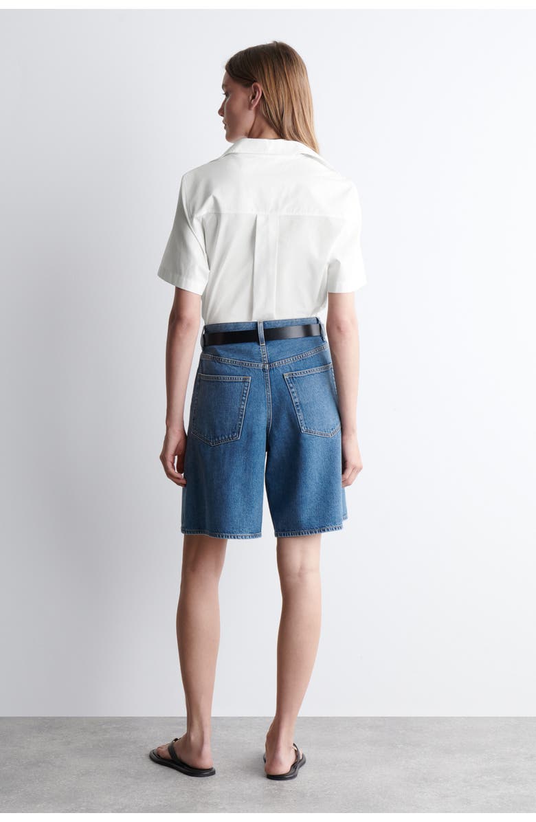 COS Wide-Leg Denim Shorts, Alternate, color, Blue