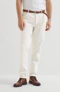 Brunello Cucinelli Garment-dyed traditional fit five-pocket trousers in comfort cotton lightweight denim