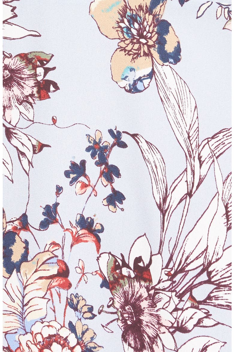 Off the Shoulder Fit & Flare Dress, Alternate, color, BLUE FLORAL