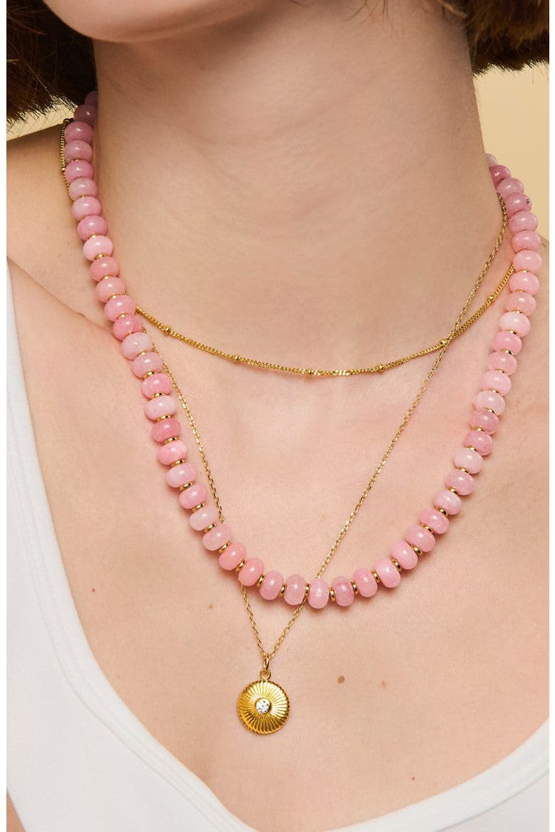 Veronica Beaded Pink Necklace, Alternate, color, Pink
