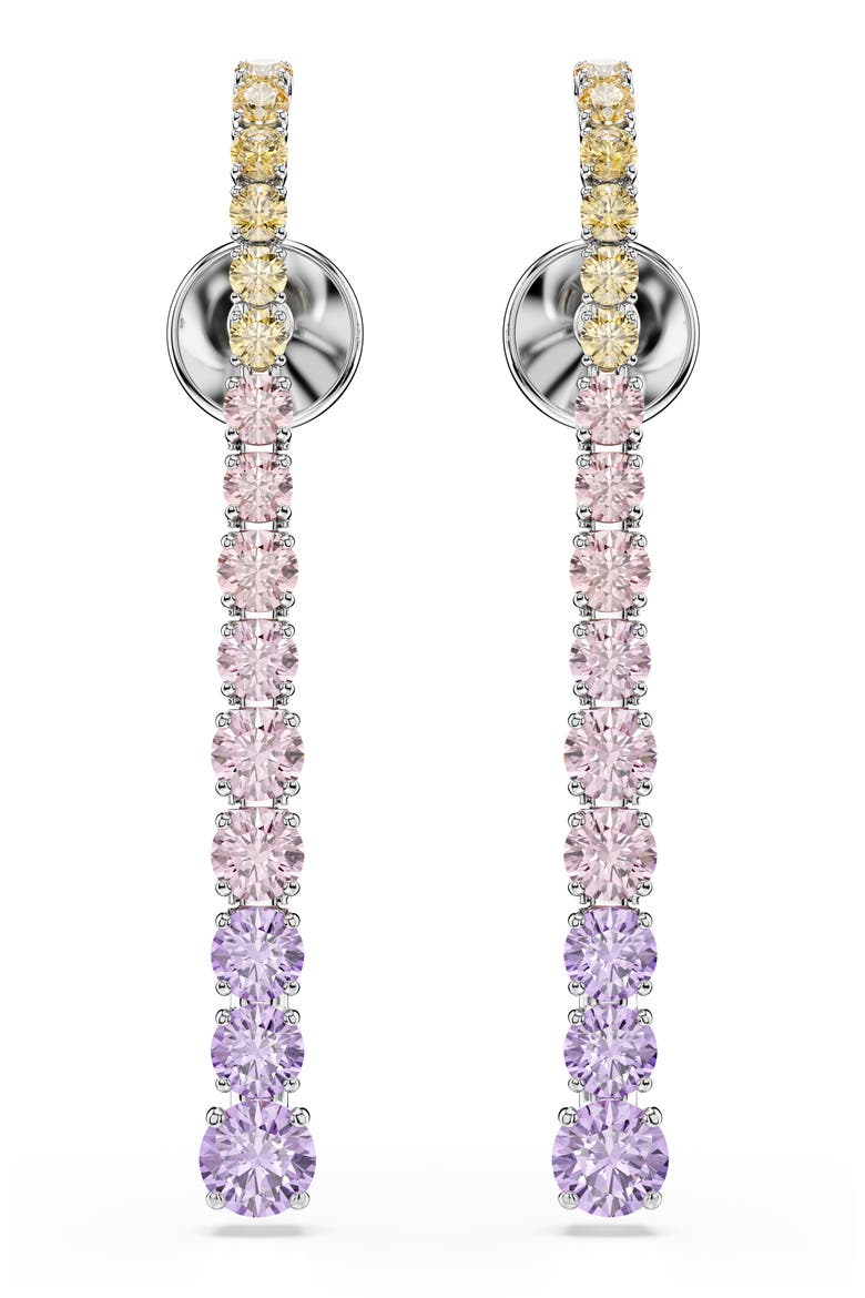 Matrix Crystal Drop Earrings, Alternate, color, SILVER/ MULTI