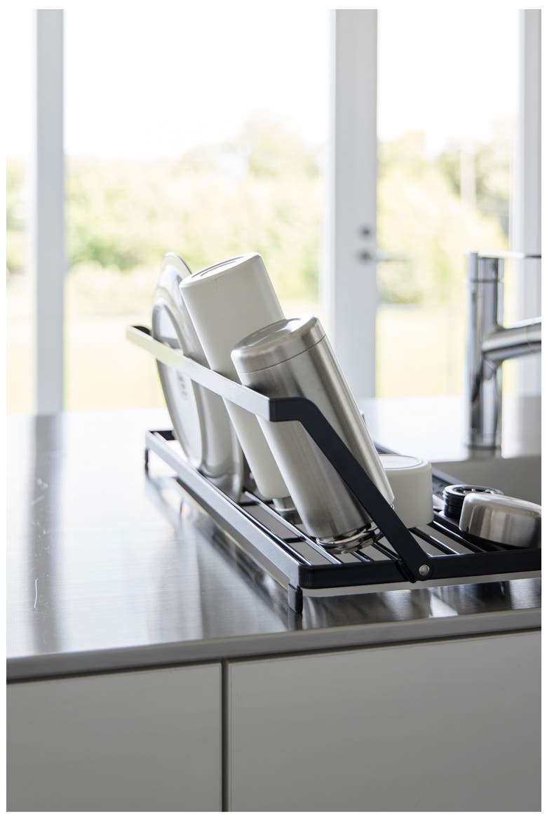 Slim Over-the-Sink Dish Drying Rack, Alternate, color, BLACK
