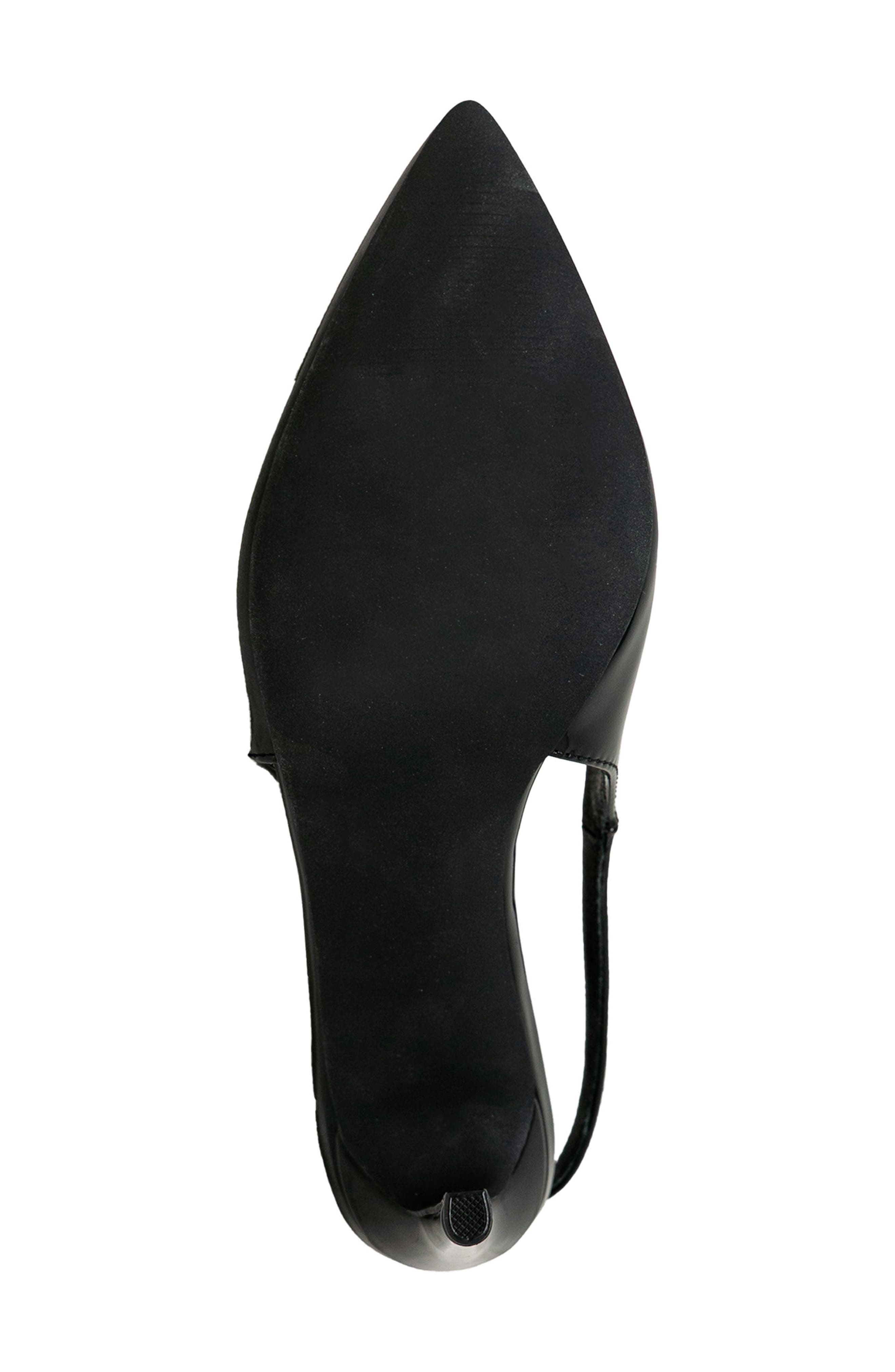 CHASE AND CHLOE Pointed Toe Slingback Pump, Alternate, color, Black Patent