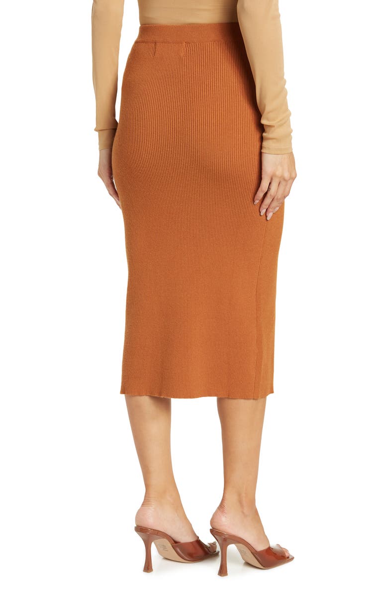 Alexia Admor Split Midi Skirt, Alternate, color, Camel
