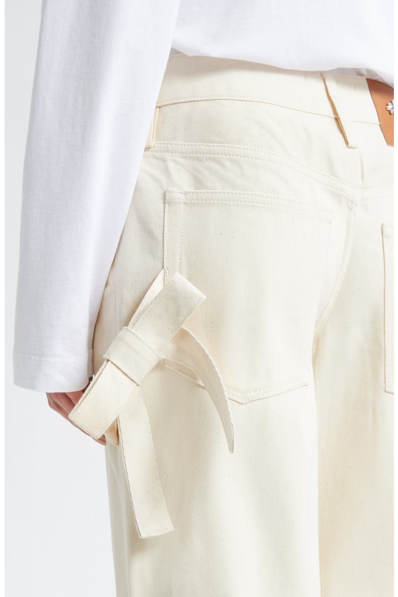 Straight Leg Bow Loop Jeans, Alternate, color, ECRU