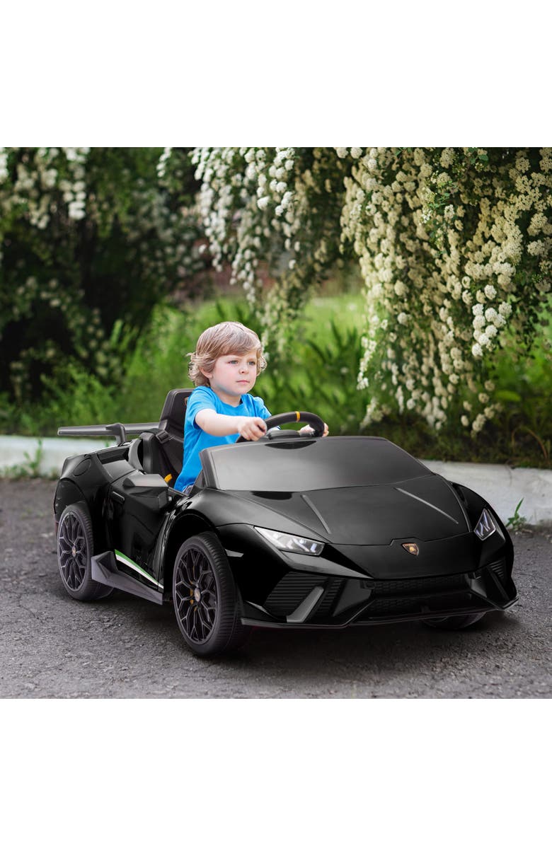Qaba 12V Lamborghini Huracan Kids Electric Car with Parent Remote Control, Spring Suspension, Alternate, color, 