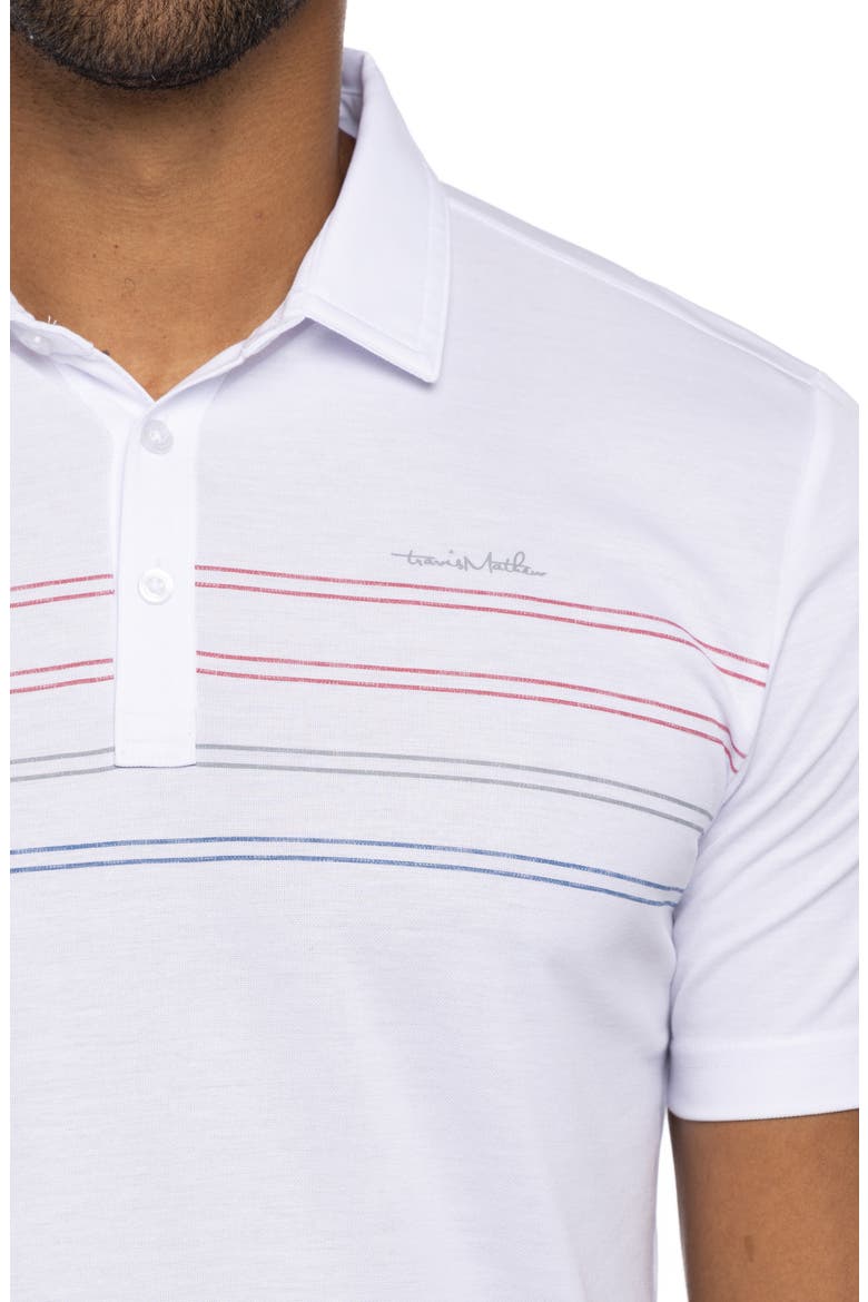 Madero Stripe Pima Cotton Blend Polo, Alternate, color, WHITE