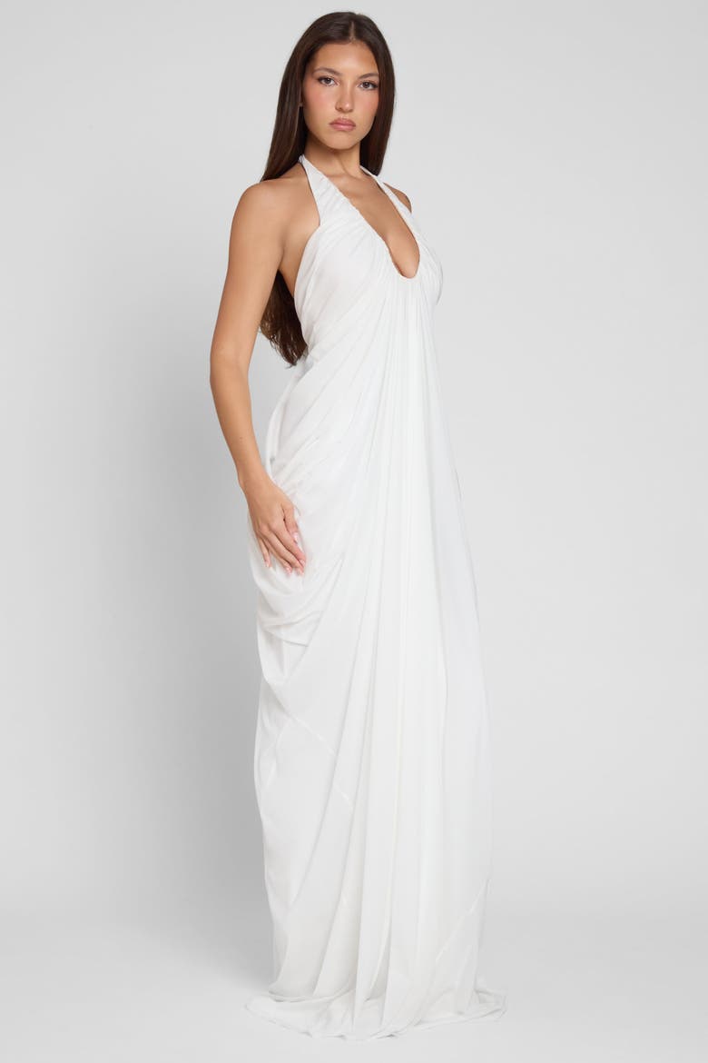 Cascade Drape Gown, Alternate, color, White