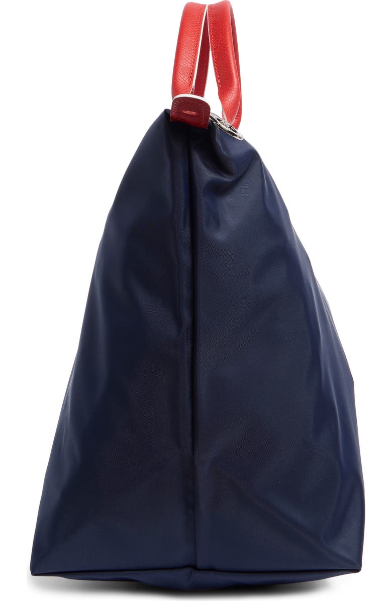 Longchamp My Pliage Club Travel Bag, Alternate, color, Navy/ Vermillion
