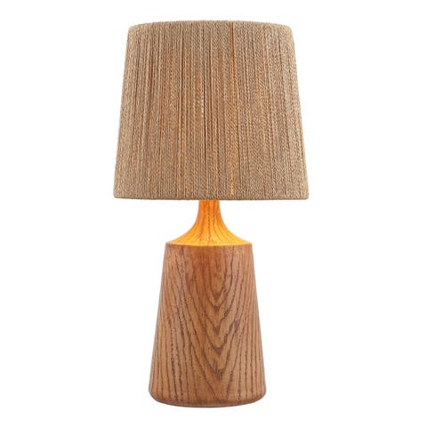 Highland Cottage Tapered Resin/Metal LED Table Lamp with Paper Rope Shade