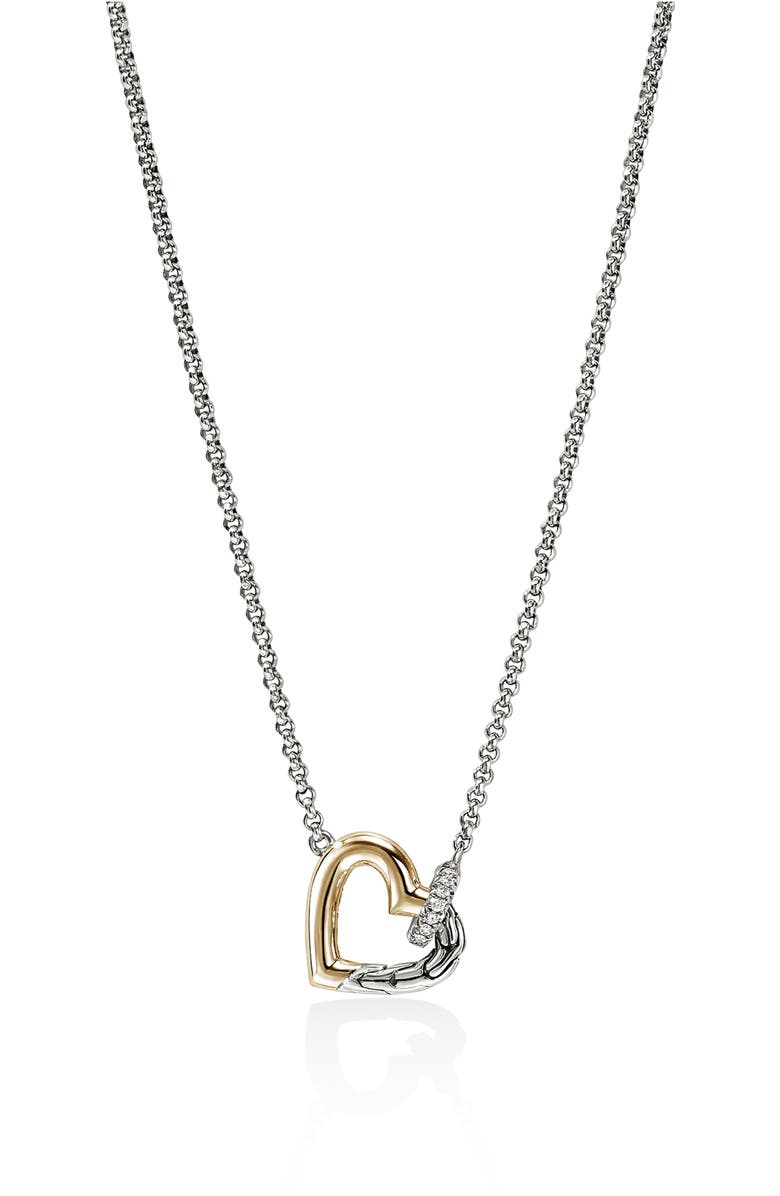 John Hardy Essentials Heart Linked Necklace, Main, color, 