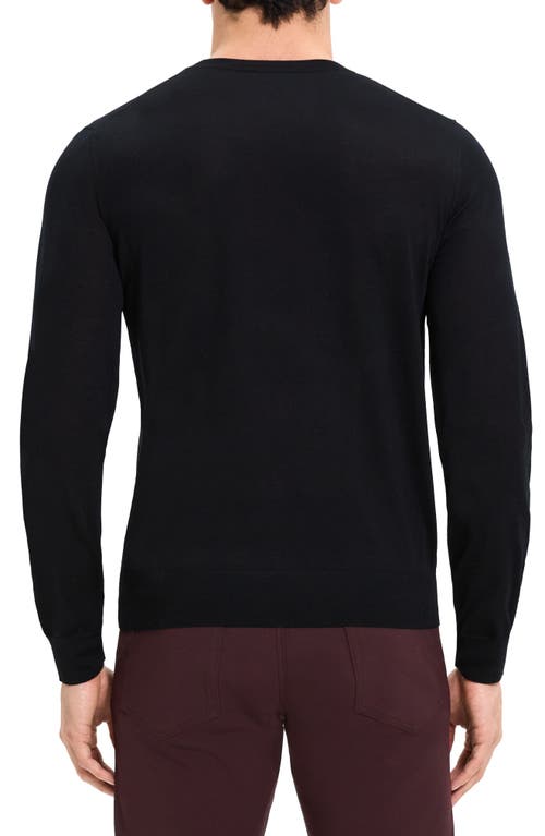 Theory Mens Maden Textured Relaxed-fit Wool Jumper Charcoal Melange In Black