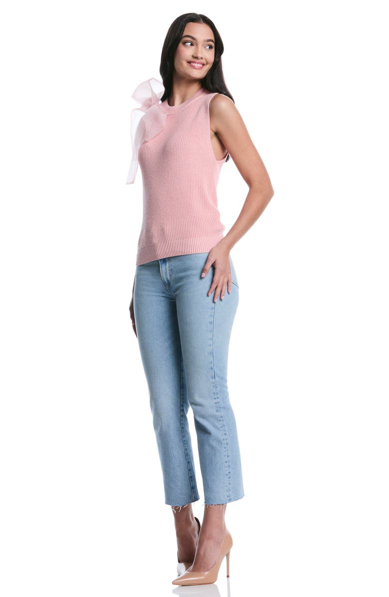 Laundry by Shelli Segal Organza Bow Sweater Vest, Alternate, color, Powder Pink