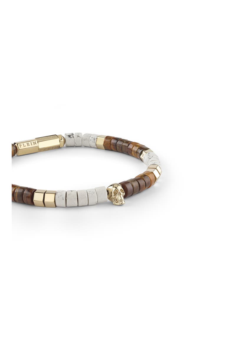 Bracelet Plein Beads Men, Alternate, color, white/brown