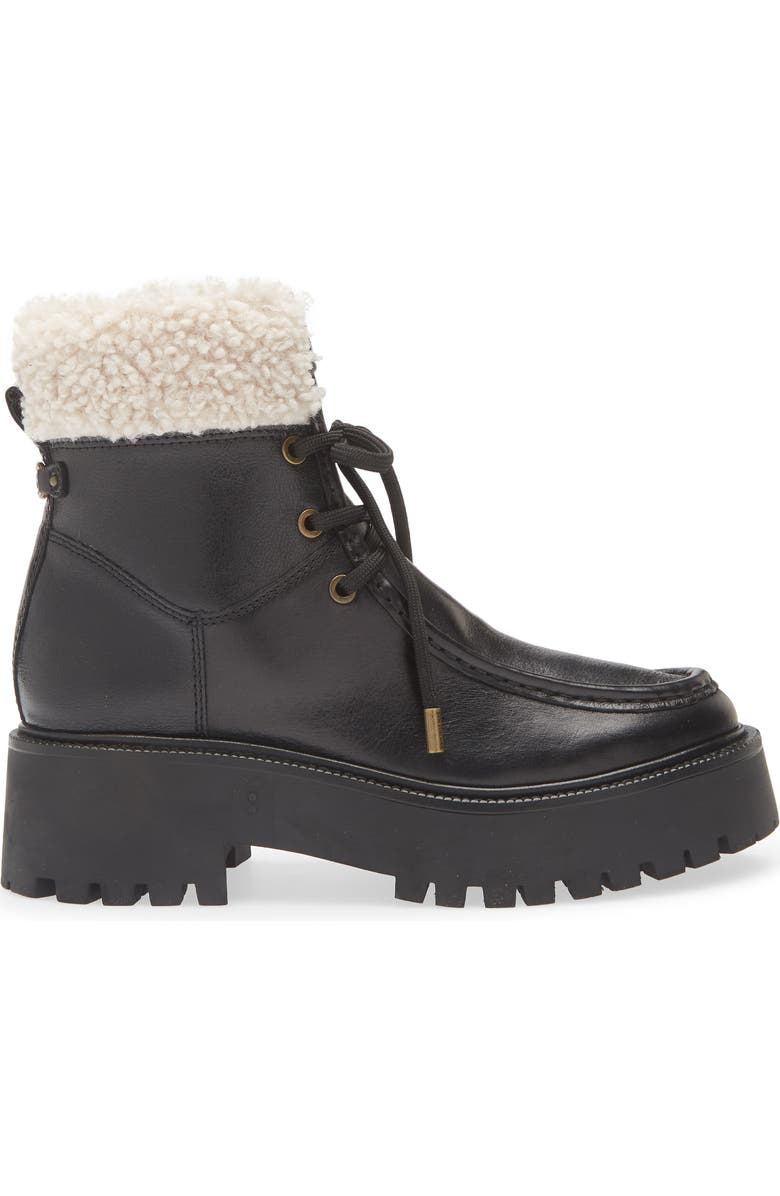 Sam Edelman Elara Faux Shearling Lined Lug Sole Boot, Alternate, color, Black
