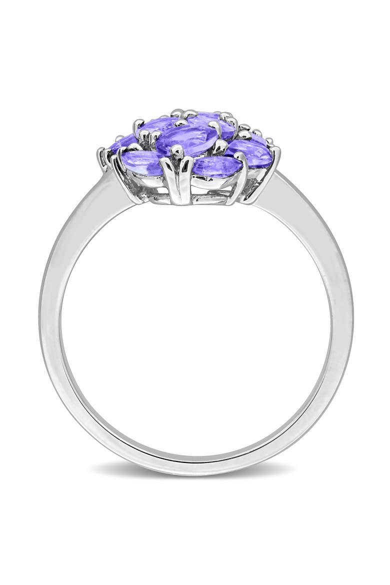 Tanzanite Cluster Cocktail Ring Sterling Silver, Alternate, color, Tanzanite