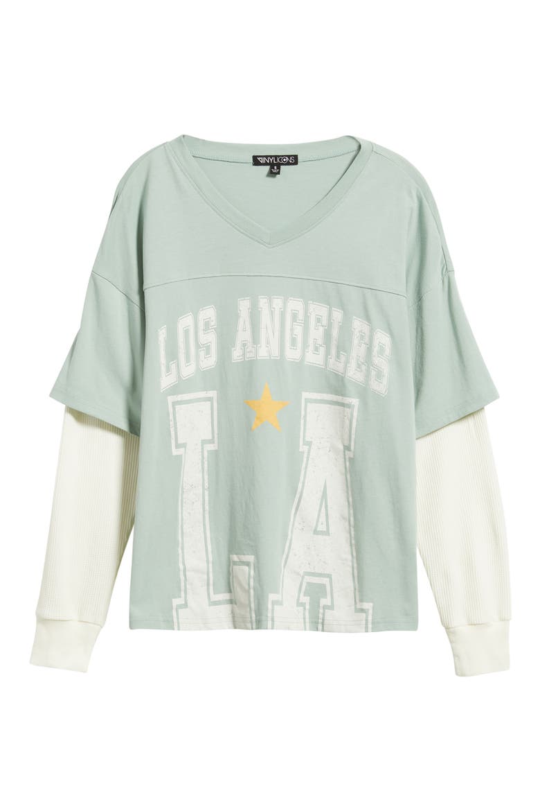 LA Graphic 2-Piece Look T-Shirt, Alternate, color, OLIVE