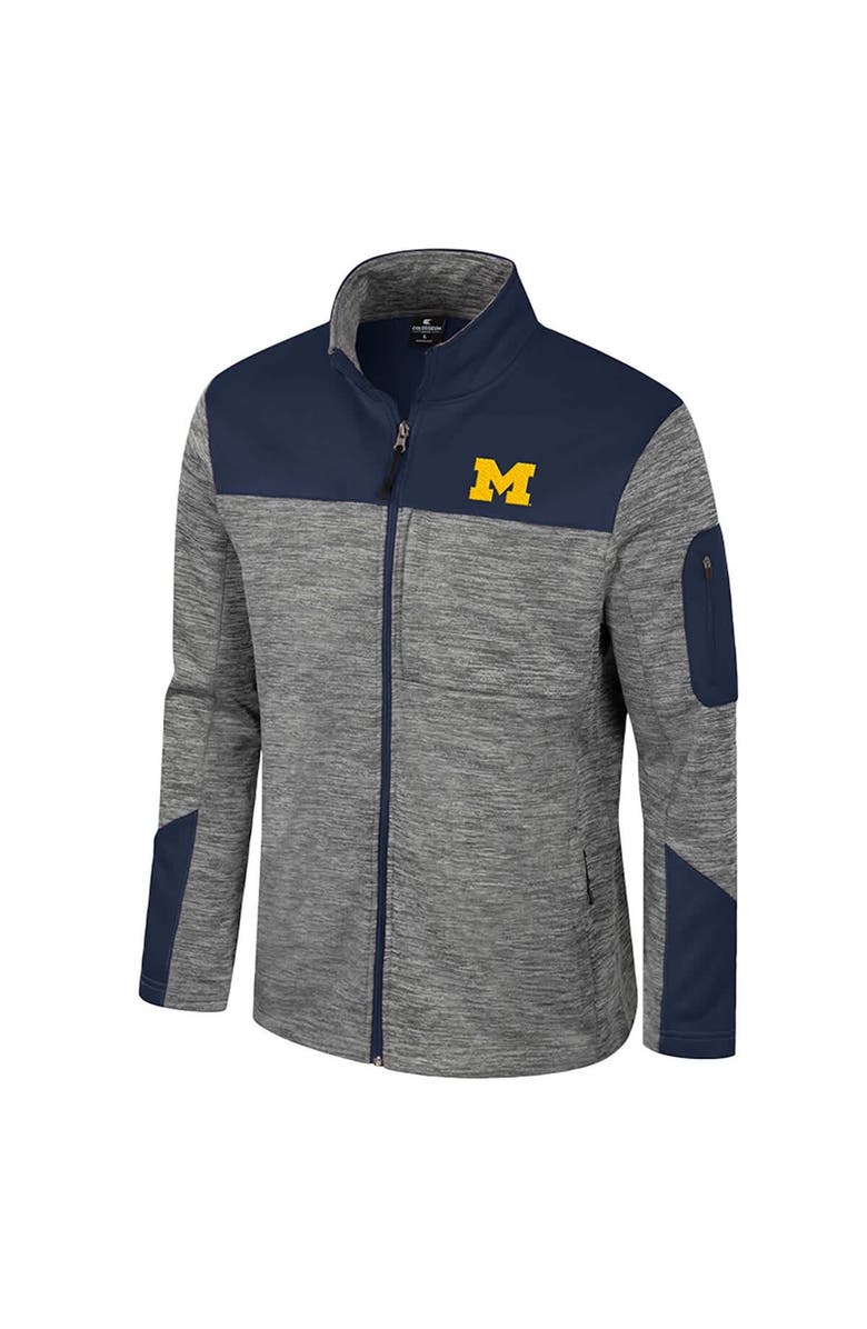COLOSSEUM Men's Colosseum  Gray/Navy Michigan Wolverines Guard Full-Zip Jacket, Alternate, color, 