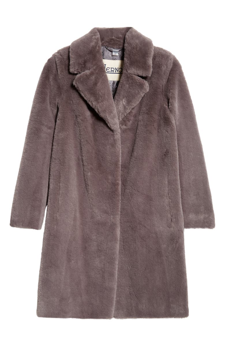 Herno Single Breasted Faux Fur Coat, Alternate, color,
