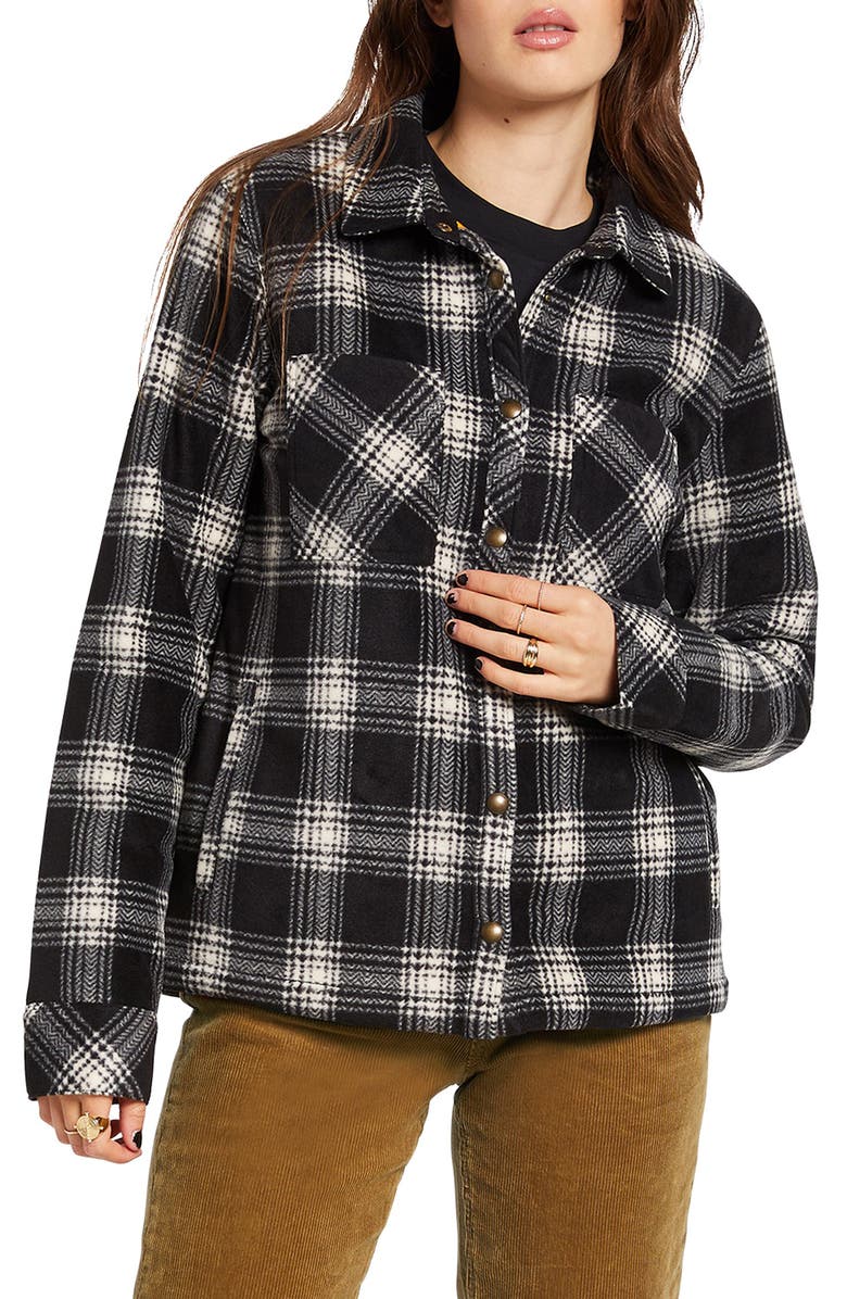 Volcom Plaid Dreams Shirt Jacket, Main, color,