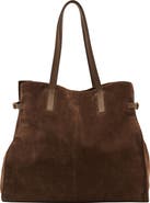 Reiss Indigo Oversize Suede Tote