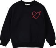 MILES THE LABEL Kids' Heart Cotton Graphic Sweatshirt