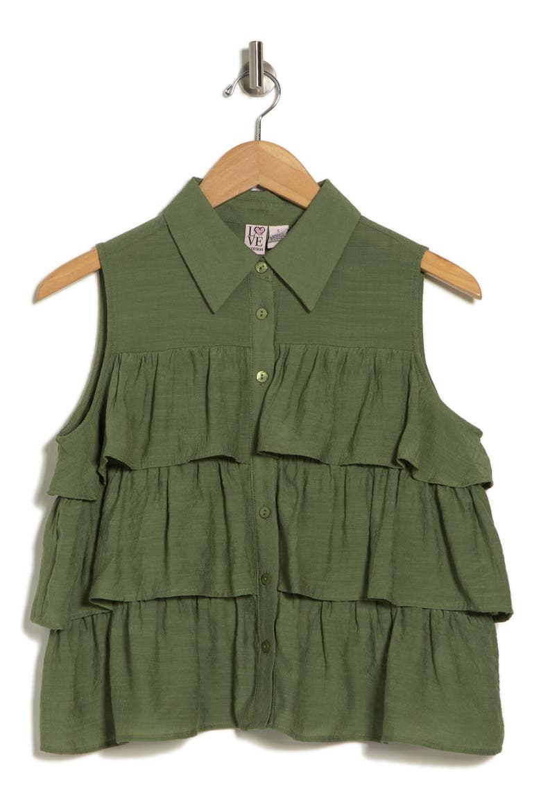Aurora Sleeveless Tiered Top, Alternate, color, DILL