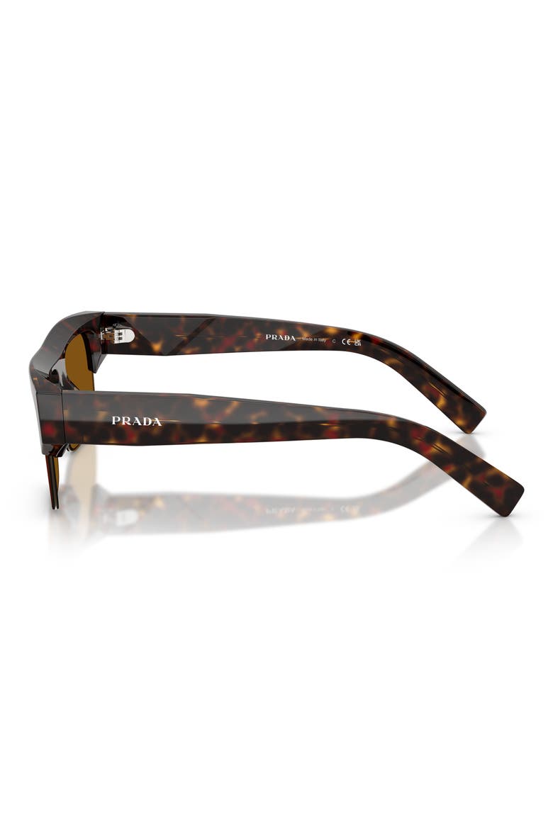 55mm Rectangular Sunglasses, Alternate, color, ROOT TORTOISE / DARK BRONZE