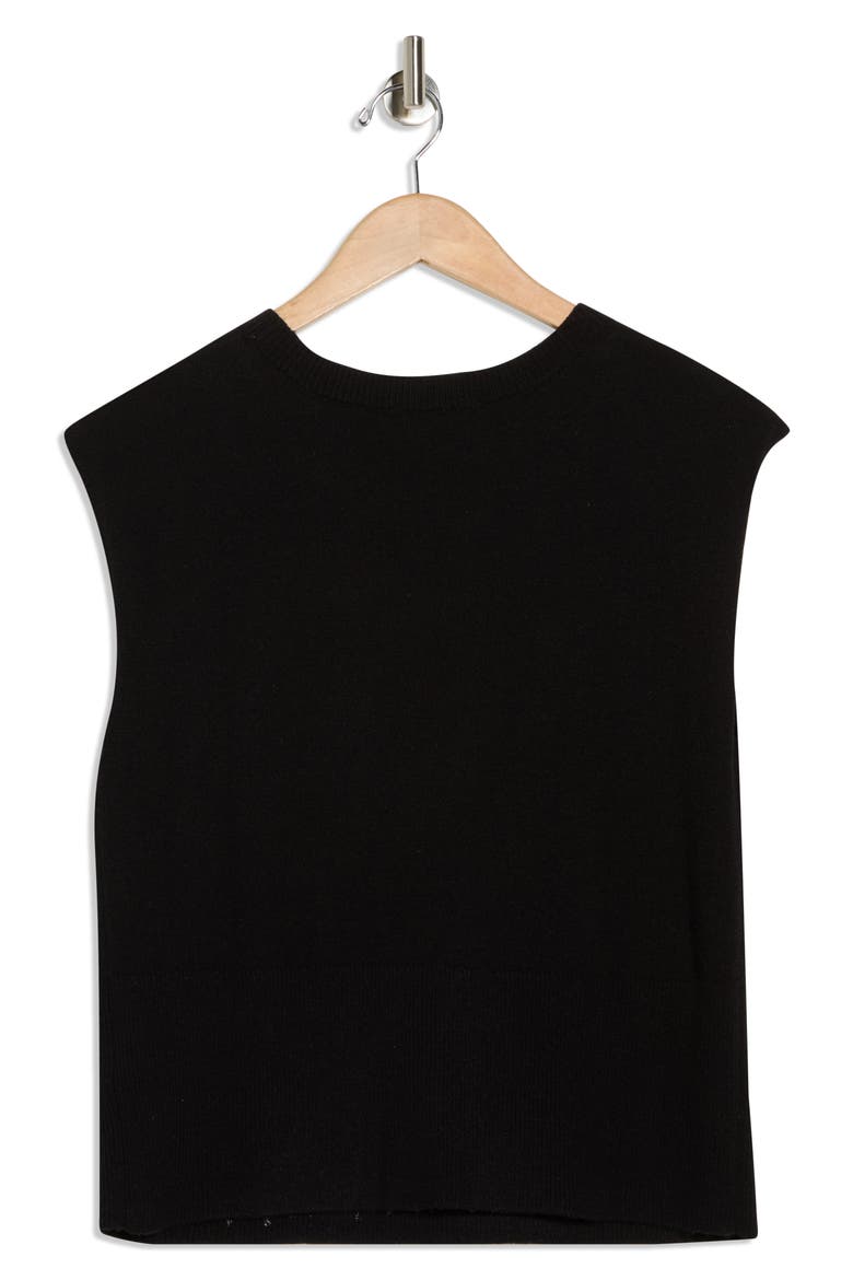 Embroidered Sleeveless Sweater, Alternate, color, BLACK