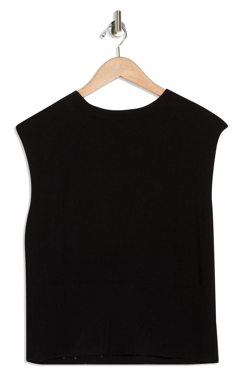 Ellen Tracy Embroidered Sleeveless Sweater, Alternate, color, Black