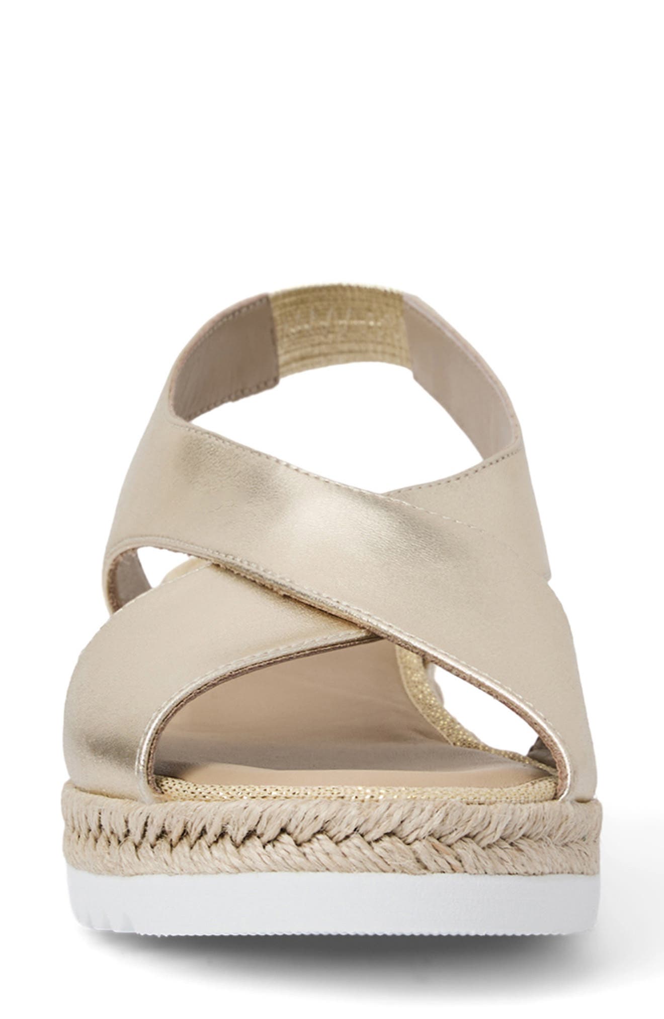 Adelina Weatherproof Slingback Espadrille Platform Wedge Sandal, Alternate, color, PLATINO