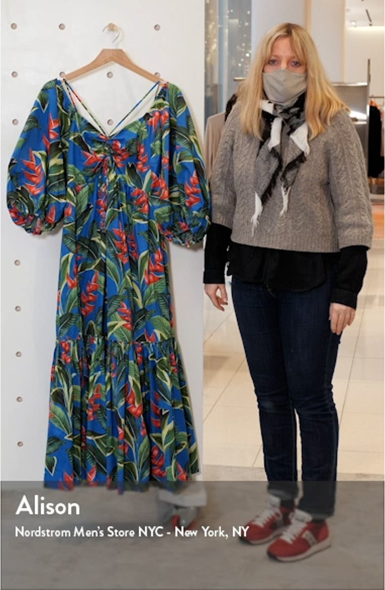 Dream Garden Floral Cotton Midi Dress, sales video thumbnail