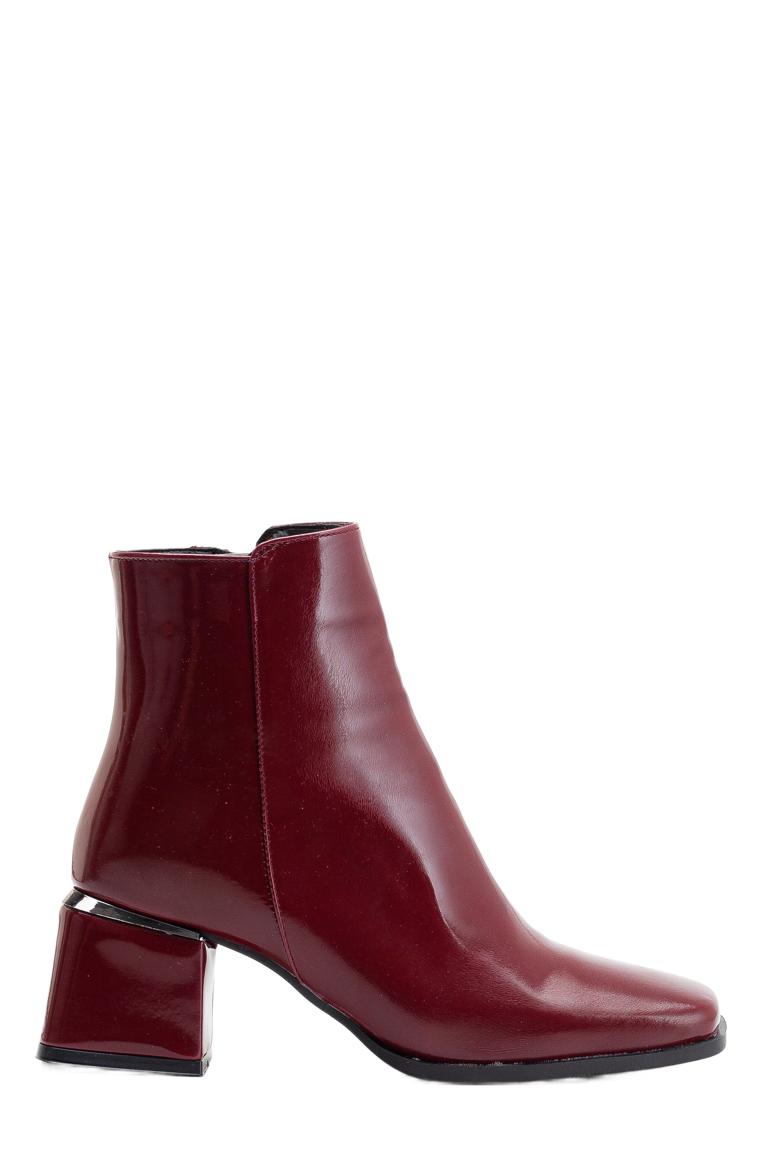 Forever & Always Shoes Odette Ankle Boots, Main, color, Burgundy Patent
