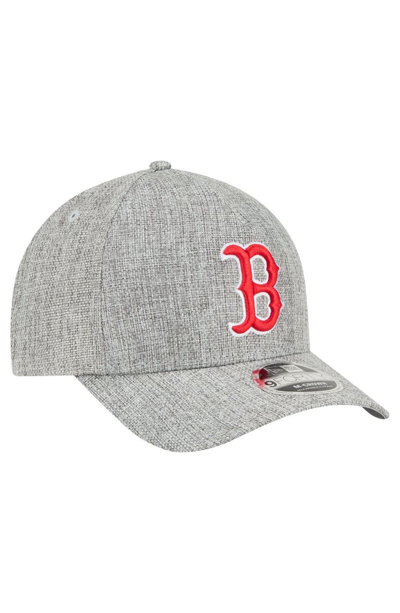 New Era Men's New Era Gray Boston Red Sox Cotton Weave M-Crown A-Frame 9FORTY Adjustable Hat, Alternate, color, 