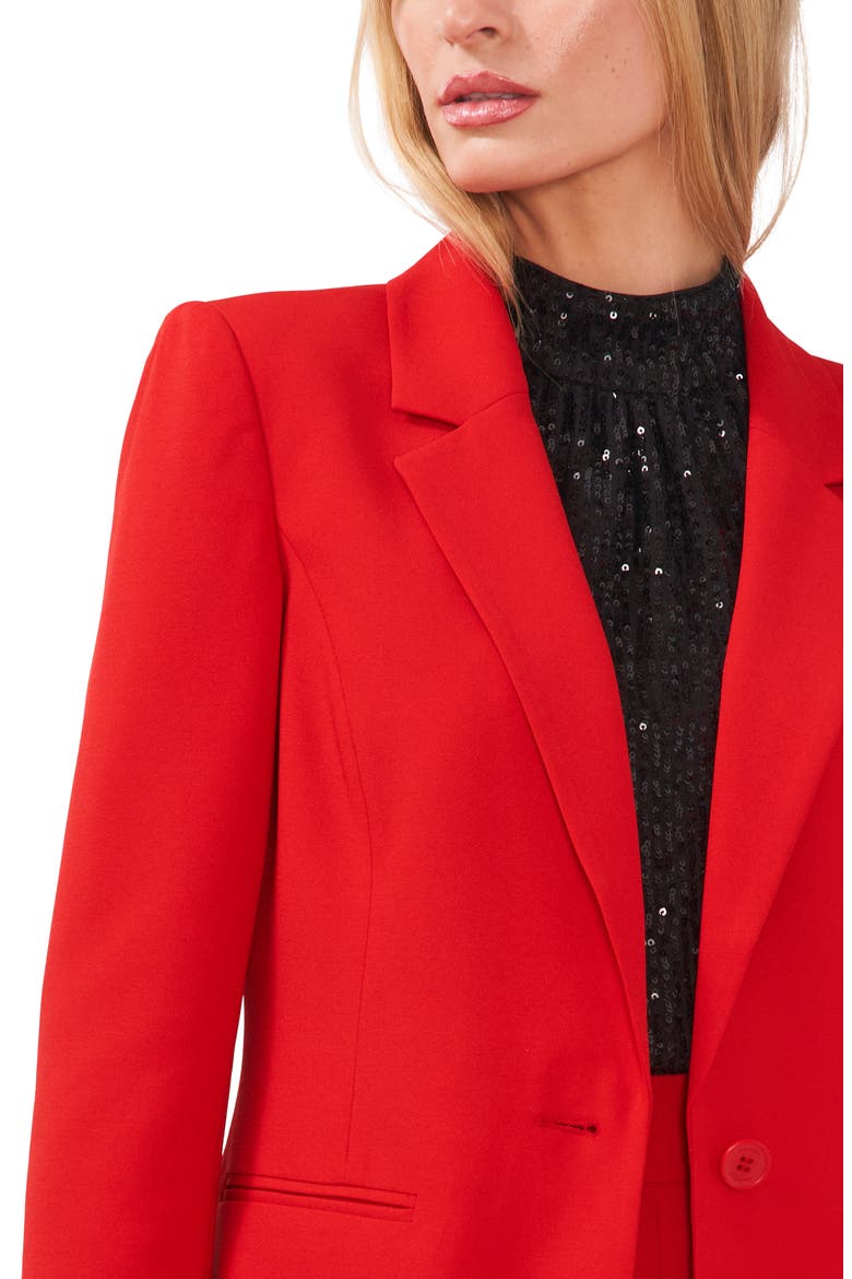 Single Button Blazer, Alternate, color, FESTIVE RUBY RED