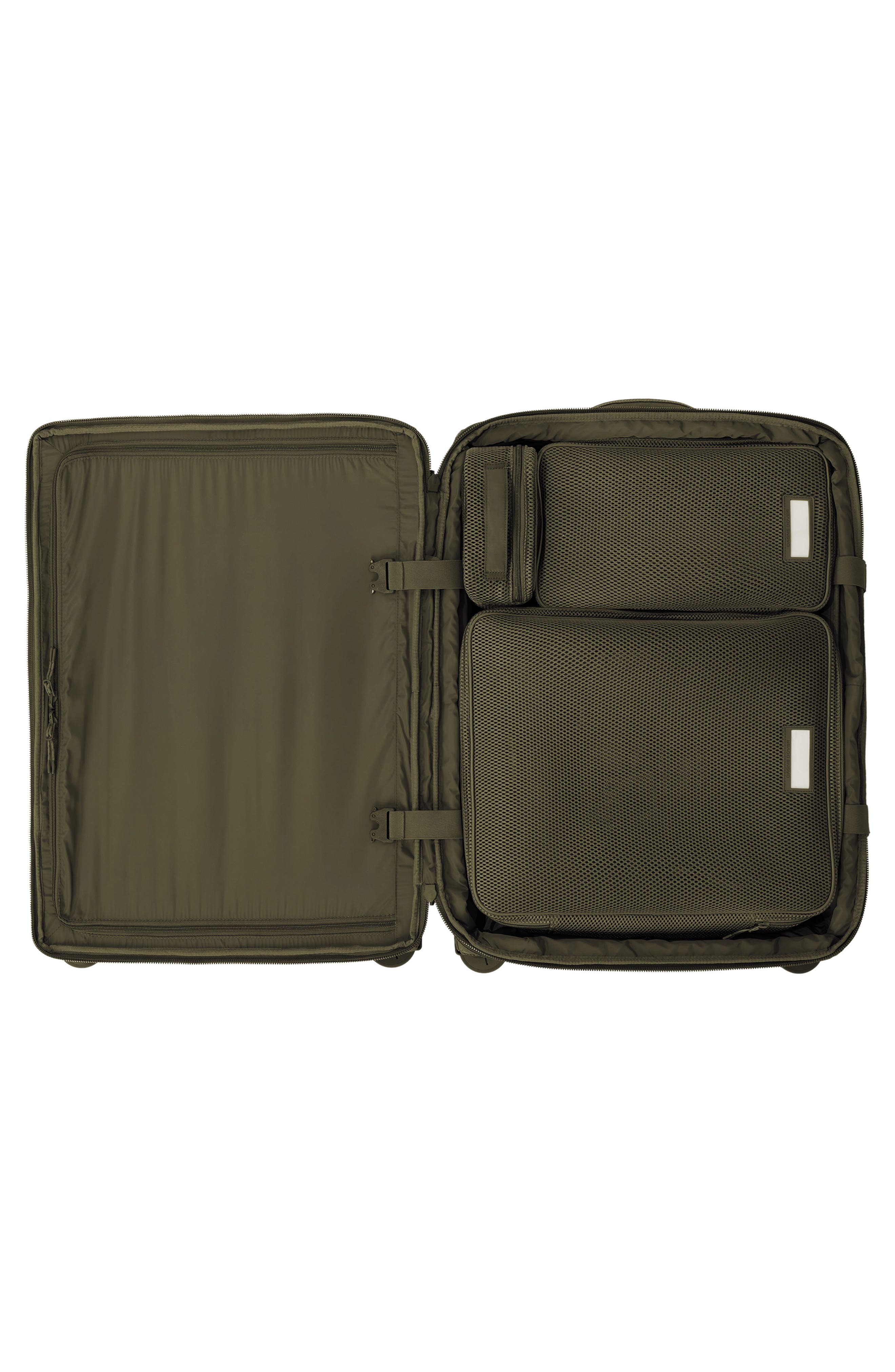 Dagne Dover Sydney Checked Rolling Luggage, Alternate, color, Dark Moss