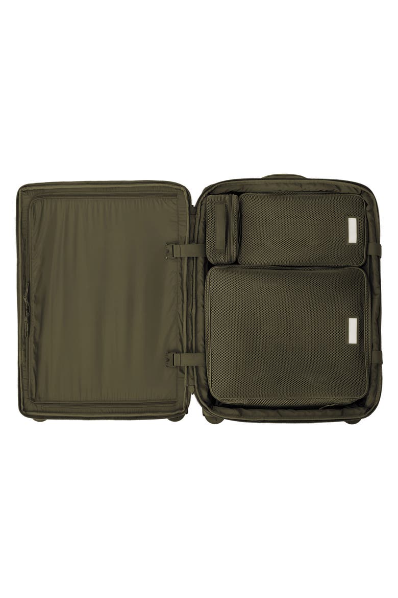Sydney Checked Rolling Luggage, Alternate, color, DARK MOSS