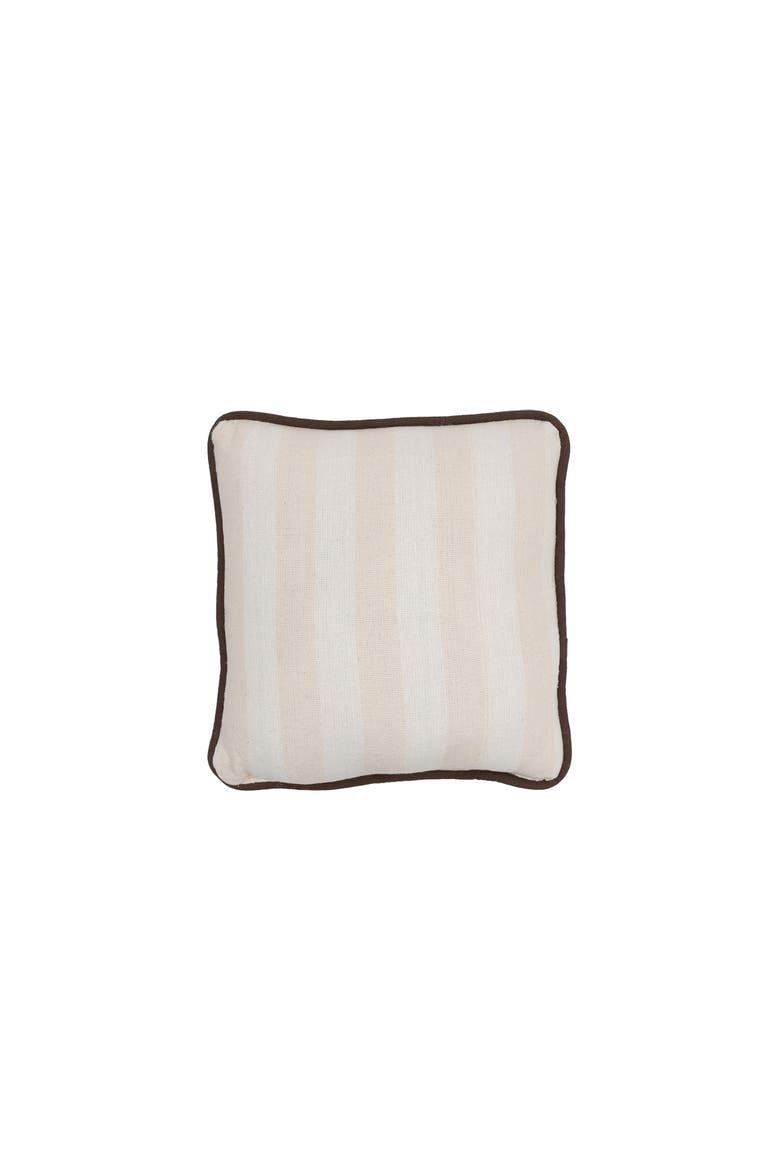 Tan Pumpkin Hooked Throw Pillow 12" x 12", Alternate, color, Brown