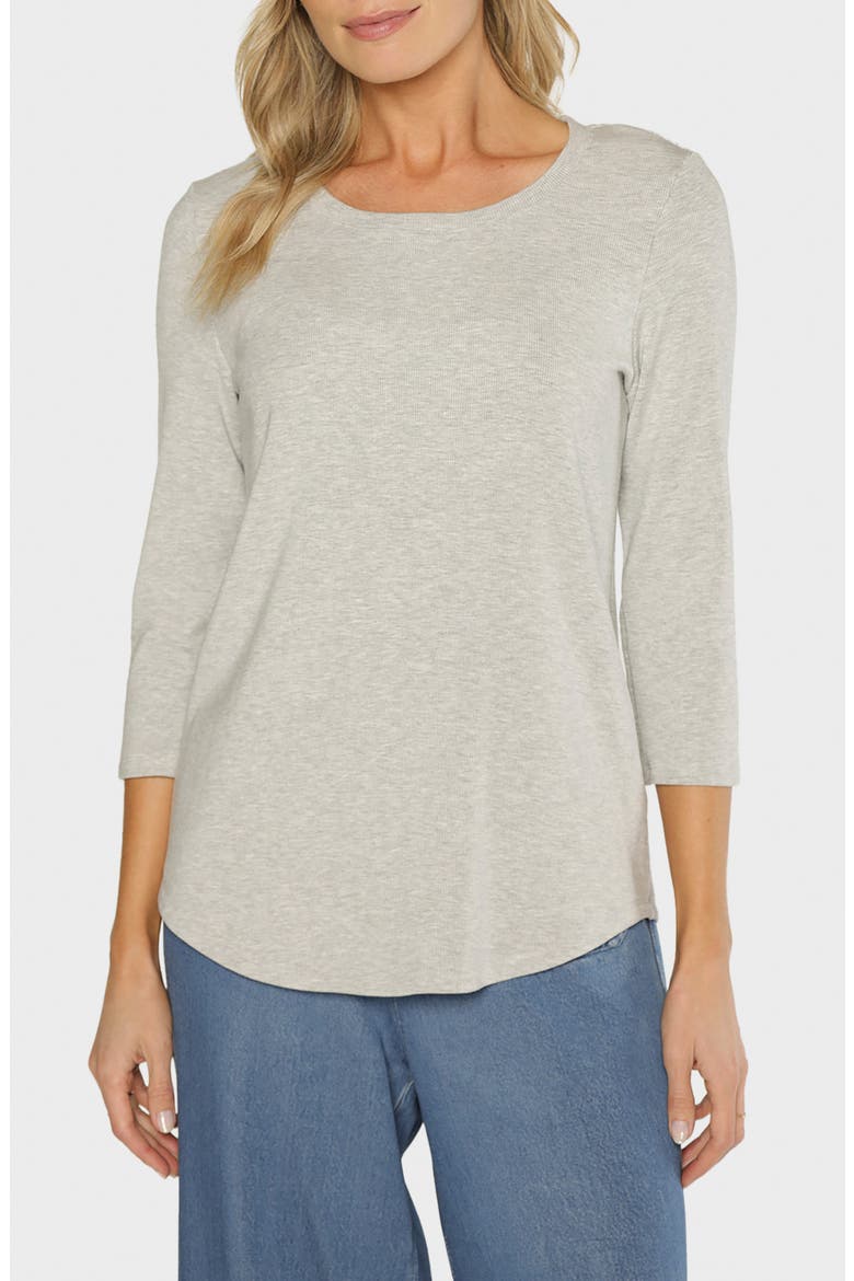 Sammie Three Quarter Sleeve Top, Main, color, HEATHER GREY