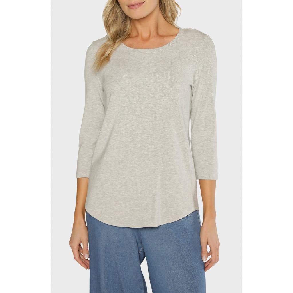 Matty M Sammie Three Quarter Sleeve Top In Gray
