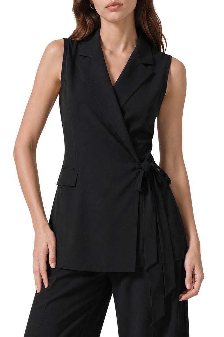Veronica Sleeveless Blazer, Main, color, BLACK